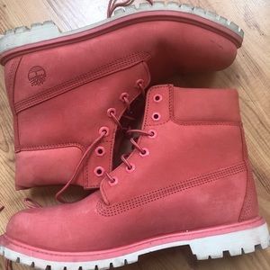 Pink Timberland Boots Size 10